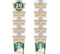 Pack Café Frío Listo para Tomar | Starbucks Pack de Vasos de Café Listo para Bebe - 10 Vasos x 220ml (Pack 10 x 220ml, Caramel Macchiato) (Caffe latte)