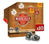 Pack Café Marcilla Largo 200 Cápsulas Compatibles Nespresso - 10 Uds