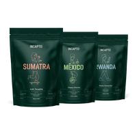 Pack cafés en grano exóticos 1,5 kg INCAPTO