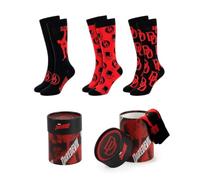 Pack Calcetines Daredevil Unisex Adulto - 3 Pares Calcetines Marvel Licencia Oficial, Algodón Elástico 65% Cotton, Diseño Negro y Rojo, Calcetines Altos para Uso Diario y Regalo