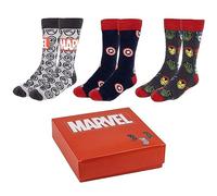 Pack Calcetines de Marvel-Multicolor-3 Pares-Talla 35 a 41 -Largos Fabricados con Algodón- Poliamida y Elastano-Producto Original Diseñado en España
