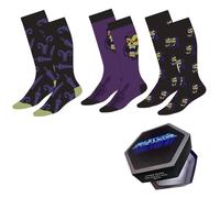 Pack Calcetines Masters of the Universe (MOTU) Unisex - Pack 3 Pares Calcetines Altos con Diseños Skeletor, Algodón Elástico 65% Cotton, Licencia Oficial, Uso Diario y Regalo
