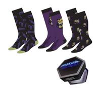 Pack Calcetines Masters of the Universe (MOTU) Unisex - Pack 3 Pares Calcetines Altos con Diseños Skeletor, Algodón Elástico 65% Cotton, Licencia Oficial, Uso Diario y Regalo