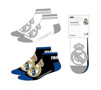 Pack calcetines tobilleros Real Madrid para uso diario y deporte - Pack calcetines tobilleros suaves y transpirables para zapatillas y calzado casual