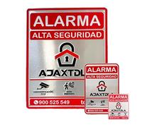 Pack Carteles alarma Tdla NO PARECE REAL, LO ES. Cartel Zona Videovigilada - Señal Aviso Policia - Carteles Disuasorios - Interior Y Exterior - 3 Tamaños 28X21CM-14X9CM-8X6CM
