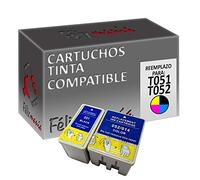 Pack Cartuchos De Tinta Compatible T051/052 para Epson Stylus PM Machjet 35,5ml T19 Felixmania®