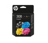 HP Paquete de 2 Cartuchos de Tinta Original 308 negra/tricolor