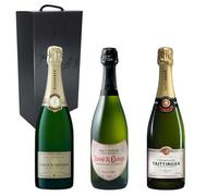 Pack Champagne & Cava | Louis Roederer, Taittinger Brut y Juvé & Camps | Caja Regalo Gourmet x3 Botella de Champan y Cava | Envío Rápdio | Mejor Selección ENOVINOS