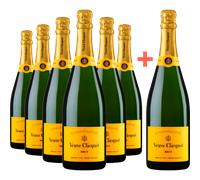 Pack Champagne Veuve Clicquot - Brut Yellow Label 6 + 1 De Regalo