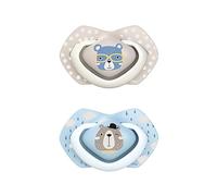 Pack chupetes silicona Bonjour Paris azul Canpol Babies (2 ud.) +18 meses
