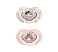 Pack chupetes silicona Bonjour Paris rosa Canpol babies (2 ud.) 6-18 meses