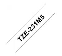 Pack cintas laminadas brother tze231m5 12mm x 8m 5 unidades