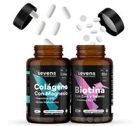 Pack Colágeno Marino con Magnesio 120 Comprimidos + Biotina 10.000 mcg 365 Comprimidos - Sevens Nutrition