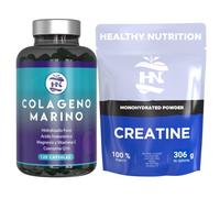 Pack Colageno Marino Hidrolizado 744mg-120 Capsulas y Creatina Monohidrato en Polvo si sabor 306g (90 Dosis)