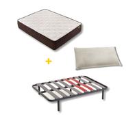 Pack colchón + almohada viscoelastica + somier descansin, 200x200cm, ideal para personas con dolores de espalda, efecto nube, silencioso