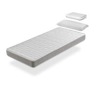 Pack colchón de espuma 90x200 cm shira sonho con sábana protectora y almohada altura 14 transpirable y adaptable