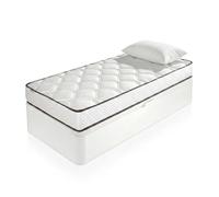 Pack Colchón Viscoelástico Enrollado Alta Firmeza + Canapé Abatible Juvenil Apertura Lateral 3D Transpirable Gran Capacidad Almacenaje Confort Duradero, | MONTAJE INCLUIDO | - Blanco, 90x190cm