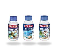 Pack Completo Cuidado Acuario, Multicure, Ick Cure y Aquasan, 100 ml Cada uno, Tratamiento Integral para Peces Ornamentales