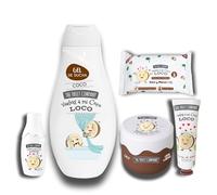 Pack Completo de Cuidados The Fruit Company con Aroma a Coco: Champú Hidratante, Colonia Refrescante, Toallitas refrescantes, Crema Corporal Seda, Crema manos. .