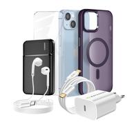 Pack Completo para iPhone 14 Funda Vidrio Cargador Externa Auriculares
