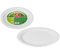 PACK CON 25UNID. PLATOS POSTRE BLANCOS CARTÓN 18CM BEST PRODUCTS GREEN