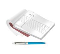 Pack con 8 Talonarios de mostrador VALES DE CAJA 70 x 150 mm numerados Rayados con Matriz + Bolígrafo INOXCROM B55 Azul (Blanco)