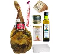 PACK CON FUNDAMENTO PALETA DE MATANZA + ESPATEC + QUESO VIEJO + PATE DE PATO + ACEITUNAS RELLENAS + ACEITE OLIVA VIRGEN