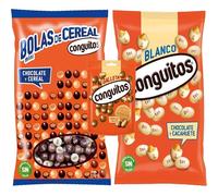 Pack Conguitos blanco bolsa 1kg,galleta leche doyp 120g, mini bolas cereal mix 1kg