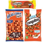 Pack Conguitos cups leche 34g,Conguitos mini bolas cereal mix 1kg,Conguitos leche bolsa 1kg