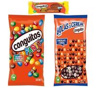 Pack Conguitos cups leche 34g,mini bolas cereal mix 1kg, party bolsa 1kg
