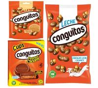 Pack Conguitos leche bolsa 1kg, galleta leche doyp 120g, cups leche pack 3x34g