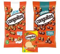 Pack Conguitos leche bolsa 1kg,negro bolsa 1kg,cups blanco pack 3x34g