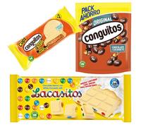 Pack Conguitos negro doypack 350g,Conguitos cups blanco 34g,Lacasitos tableta blanco 100g