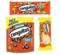Pack Conguitos negro doypack 350g,party bolsa 70g,cups blanco 34g