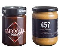 Pack Crema de Cacao y Avellanas Saludable Ambrosía 300 g y Crema de Cacahuete 457 Natural 100% 500 g - Sin Azúcar Añadido, Sin Edulcorantes, Sin Stevia, Sin Aceite de Palma, Sin Aceite de Girasol