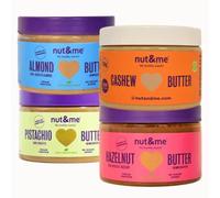 Pack Cremas 100% frutos secos nut&me | Pistacho 250g | Avellana 300 gr | Almendras 300 g | Anacardos 300g | Naturales y Deliciosas | Pack de 4 unidades