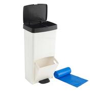 Pack Cubo de basura o reciclaje 70L, VERTICAL, 2 Compartimentos, Papelera residuos INCLUYE bolsas de basura adaptadas: 1 rollo 30L (15 bolsas)