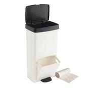 Pack Cubo de basura o reciclaje 70L VERTICAL, 2 compartimentos, Papelera residuos INCLUYE bolsas de basura adaptadas: 1 rollo 10L (15 bolsas)