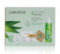 Pack Cuidado Aloe Vera Labnatur. Hidrata y Refresca la Piel Sensible. Crema Facial, Jabón Natural, Gel de Aloe Vera 100% Puro y Bálsamo Labial. Productos Naturales.