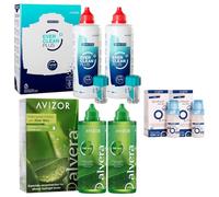 Pack Cuidado Lentillas: Ever Clean Plus 2x350ml + Alvera 2x350ml + Lacrifresh Ocu-Dry 2x10ml. Limpieza, Hidratación y Alivio.