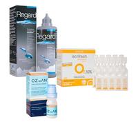 Pack Cuidado Lentillas | Regard 355ml Solución Única + Lacrifresh Moisture 20 monodosis + Ozean 10ml | Para Ojos Sensibles y Secos