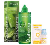Pack Cuidado Lentillas: Solución Única Alvera 350ml + Lacrifresh Moisture Gotas 15ml para Limpieza, Hidratación y Alivio Ojo Seco