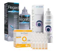 Pack Cuidado Ocular: Solución Única Regard 355ml + Lacrifresh Moisture 20x0.4ml + Eyewash 250ml