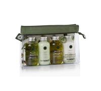 Pack Cuidado Viaje La Chinata - Set compacto con productos naturales para piel y cabello - Ideal para viaje - Shampoo, gel, crema y acondicionador elaborado con Aceite de Oliva Virgen Extra Ecologico