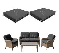 Pack de 1/2/4 Exterior Funda De Cojín con Cremallera, Impermeables Funda De Asiento para Terraza De Jardín, Protectores de Muebles para Silla,Jardin,Muebles de Ratán(Gris oscuro,50x45x10cm(2pcs))