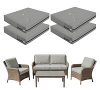 Pack de 1/2/4 Exterior Funda De Cojín con Cremallera, Impermeables Funda De Asiento para Terraza De Jardín, Protectores de Muebles para Silla,Jardin,Muebles de Ratán(Gris claro,55x45x10cm (4pcs))