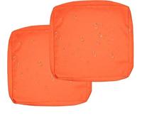 Pack de 1/2/4 Funda de Cojín de Asiento Sofá Exterior Impermeables Cubierta de Cojines de Asiento Patio,para Interior, Exterior Silla de Jardin Muebles Protector Cubierta(Naranja,65x65x10cm(2pcs))