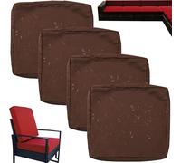 Pack de 1/2/4 Impermeable Funda de Cojín de Asiento de Sofá Exterior con Cremallera - 50x50 60x60 Cubierta Funda de Muebles para Interior, Exterior，Silla，Jardin，Muebles de Ratán(J2,4PCS_65X65X10CM)