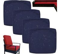 Pack de 1/2/4 Impermeable Funda de Cojín de Asiento de Sofá Exterior con Cremallera - 50x50 60x60 Cubierta Funda de Muebles para Interior, Exterior,Silla,Jardin,Muebles de Ratán(J10,4PCS_50X45X10CM)