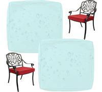 Pack de 1/2/4 Impermeable Funda de Cojín de Asiento de Sofá Exterior con Cremallera - 50x50 60x60 Cubierta Funda de Muebles para Interior, Exterior，Silla，Jardin，Muebles de Ratán(J3,2PCS_50X45X10CM)